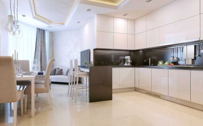 Schöne Wohnung mit teilweise abgehängter Decke und Einbauleuchten